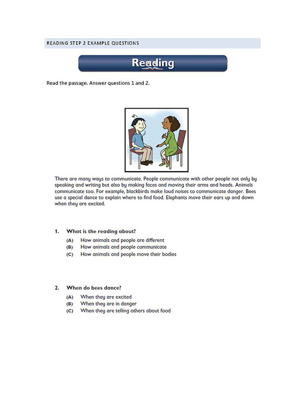 TOEFL Primary 小小托福样题STEP2