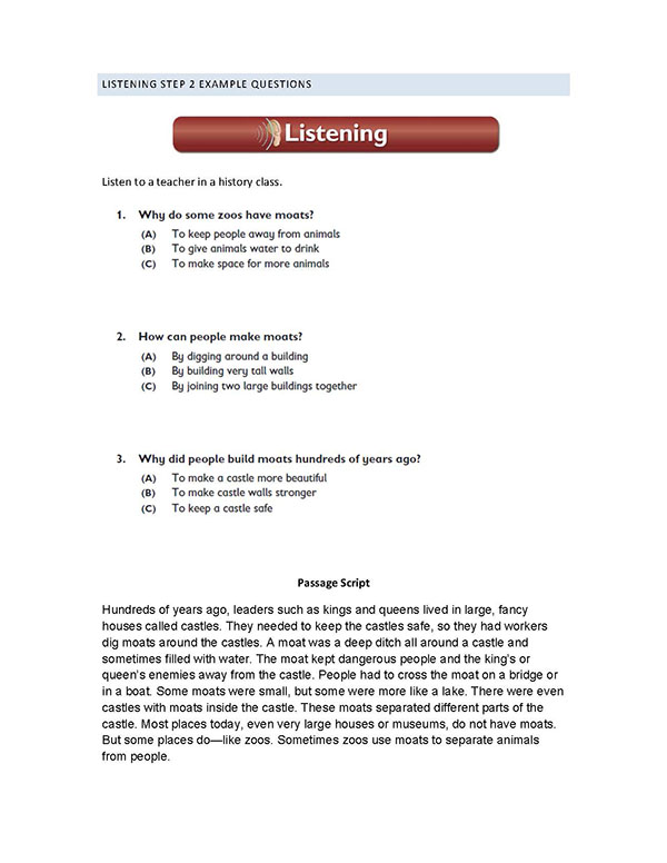 TOEFL Primary 小小托福样题STEP2-2